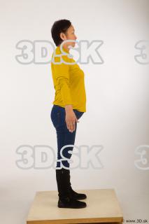 Whole body yellow sweater blue jeans black shoes of Gwendolyn…